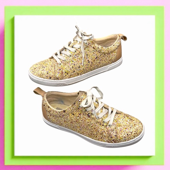 UGG KARINE CHUNKY GLITTER GOLD MULTI SHOES Women’s 10 - Picture 1 of 15